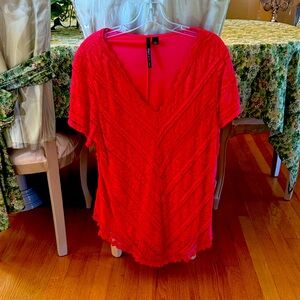 Skye's the Limit Red V-Neck Top 2x